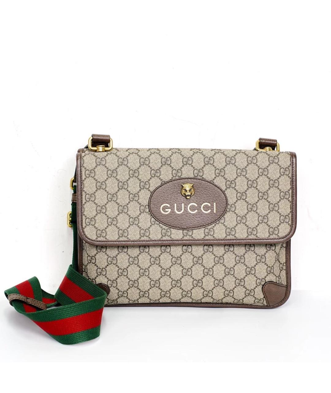 GUCCI Бежевая кожаная сумка на плечо, фото 8