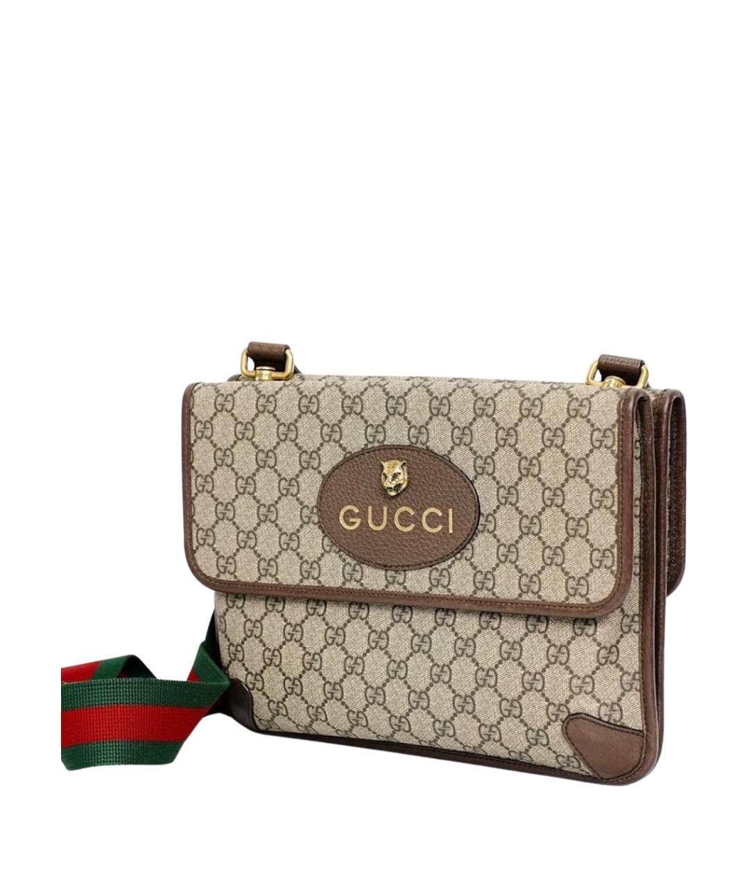 GUCCI Бежевая кожаная сумка на плечо, фото 1