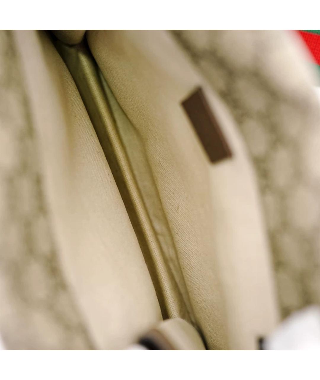 GUCCI Бежевая кожаная сумка на плечо, фото 7