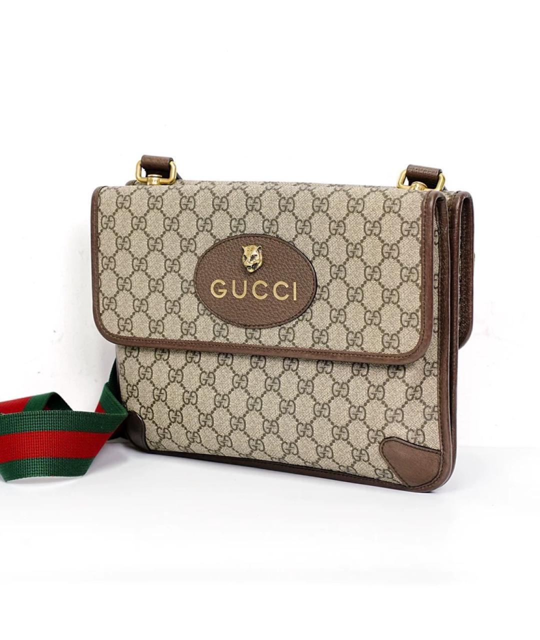 GUCCI Бежевая кожаная сумка на плечо, фото 9