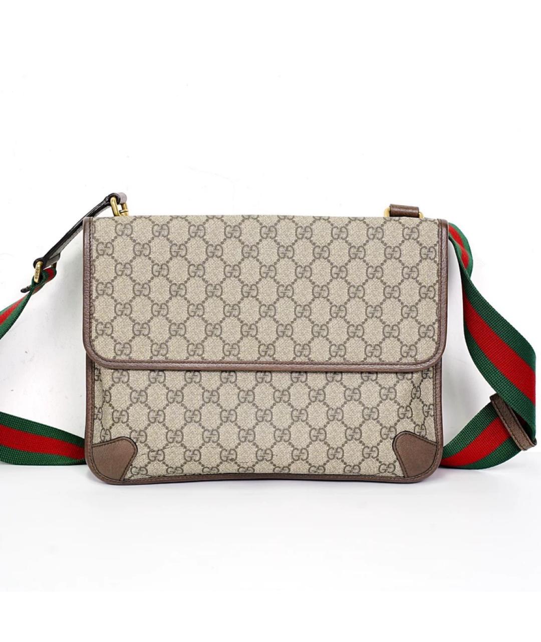 GUCCI Бежевая кожаная сумка на плечо, фото 3