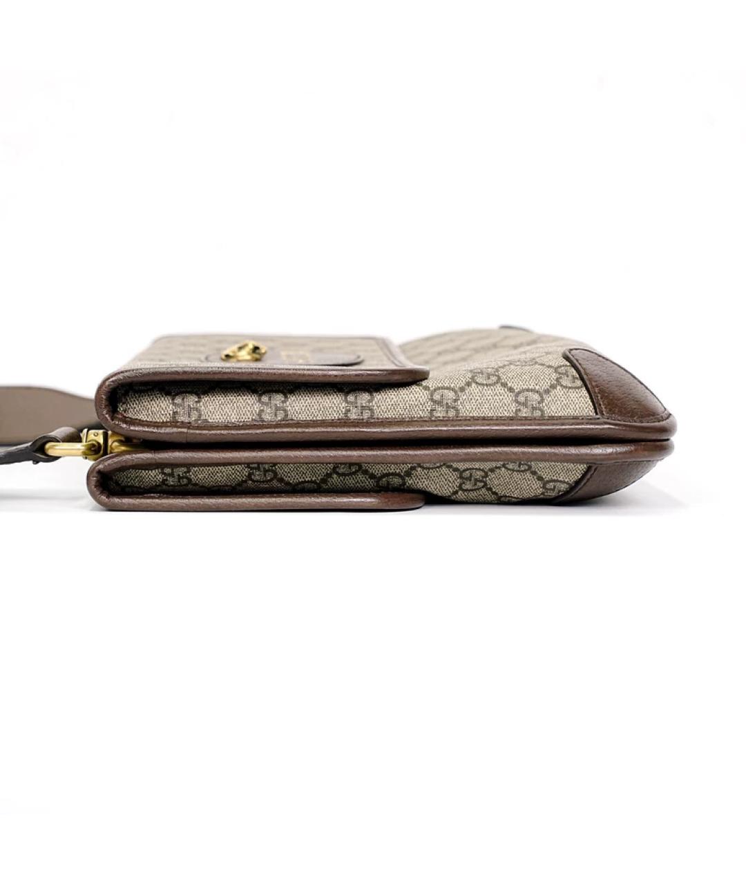 GUCCI Бежевая кожаная сумка на плечо, фото 4