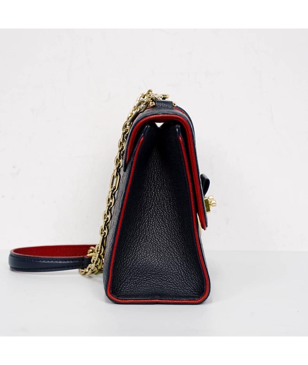 LOUIS VUITTON Темно-синяя кожаная сумка через плечо, фото 4