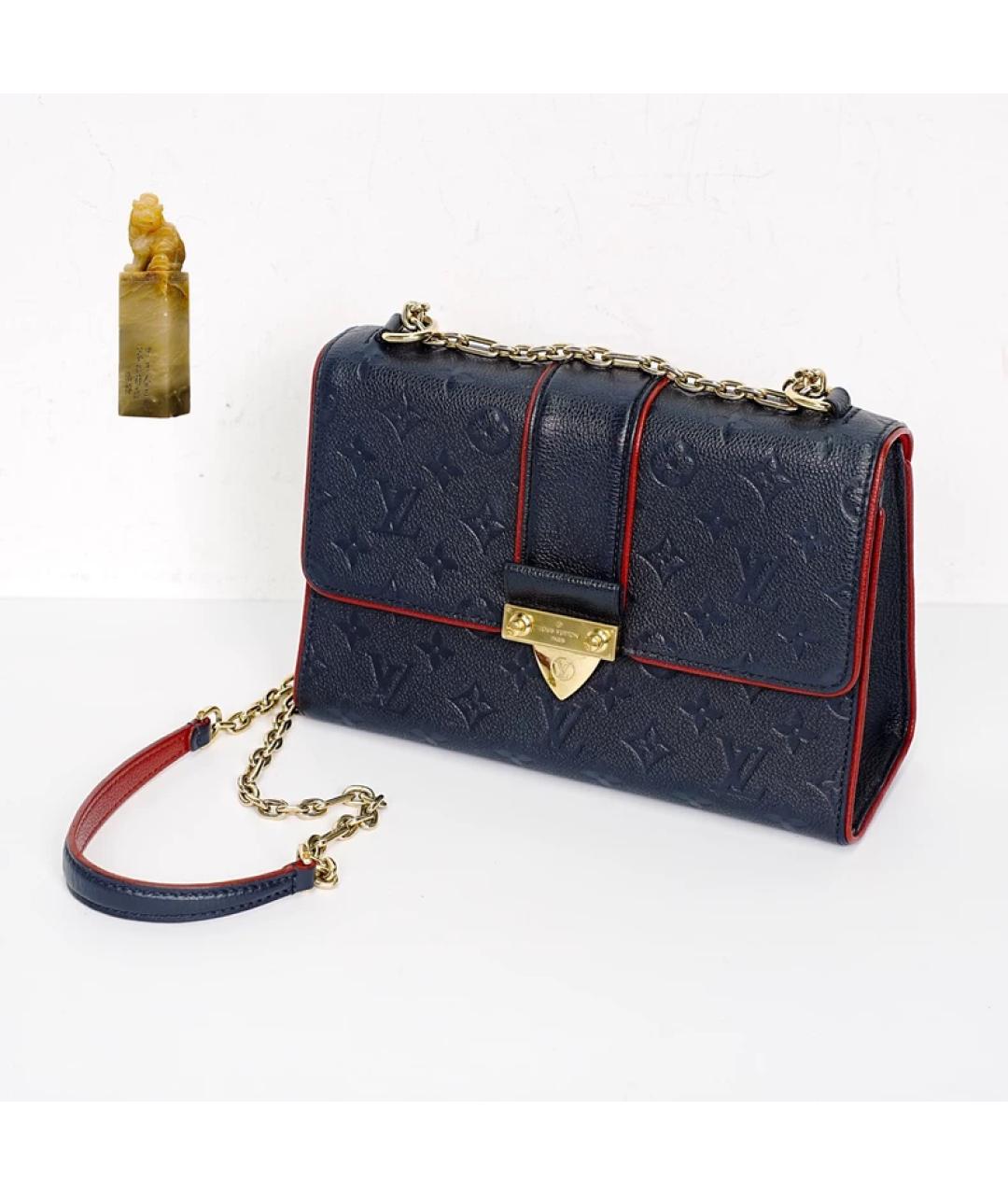 LOUIS VUITTON Темно-синяя кожаная сумка через плечо, фото 9