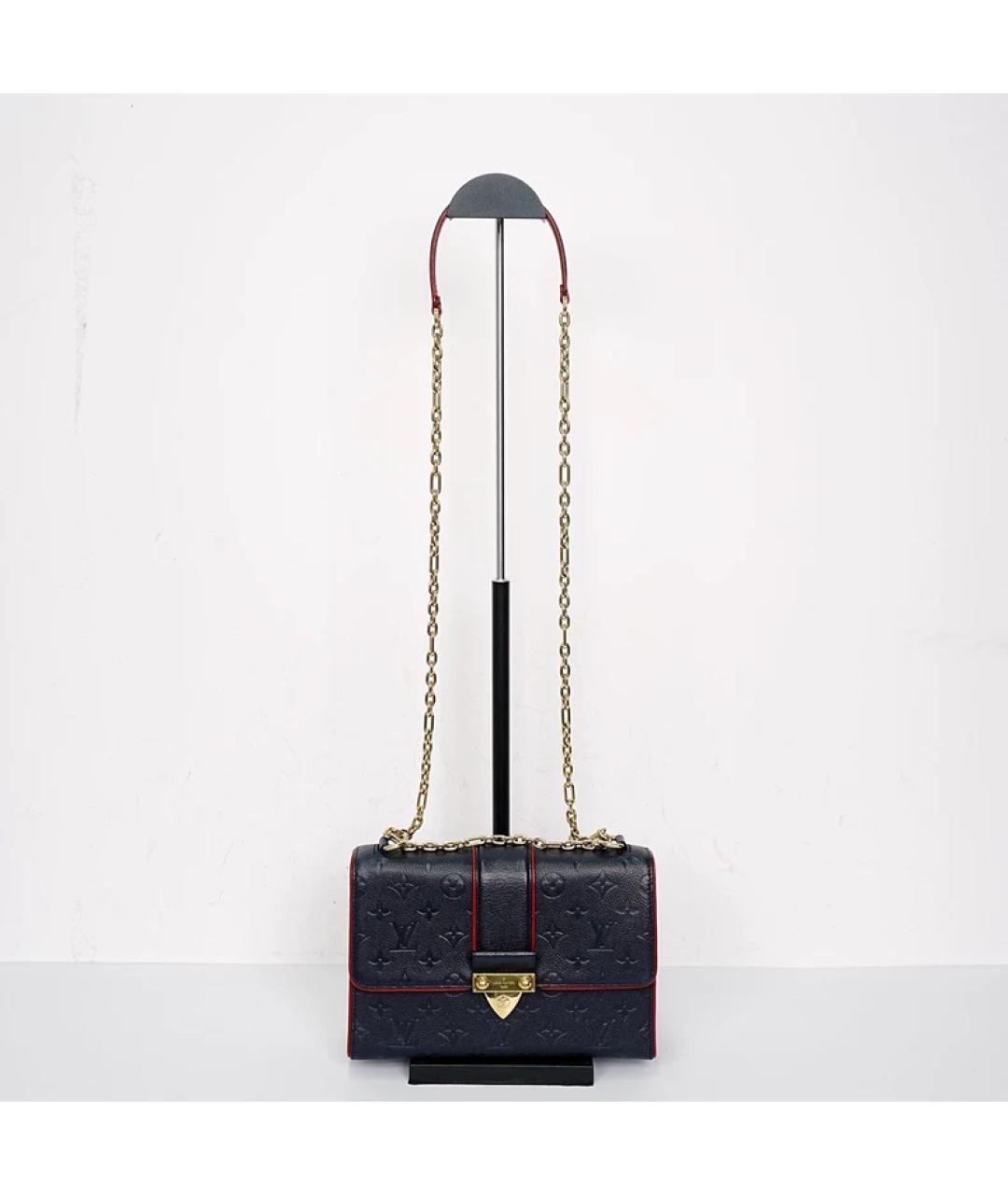 LOUIS VUITTON Темно-синяя кожаная сумка через плечо, фото 5