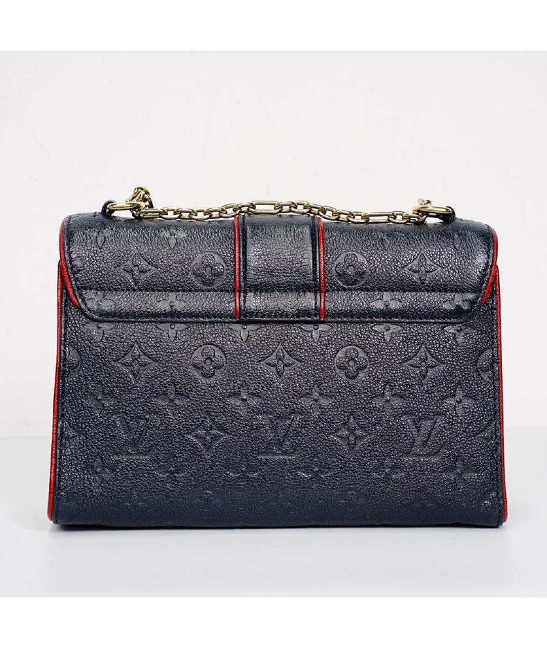 LOUIS VUITTON Темно-синяя кожаная сумка через плечо, фото 7