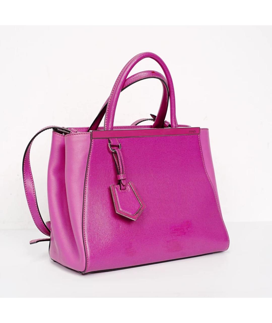FENDI Фиолетовая кожаная сумка с короткими ручками, фото 8