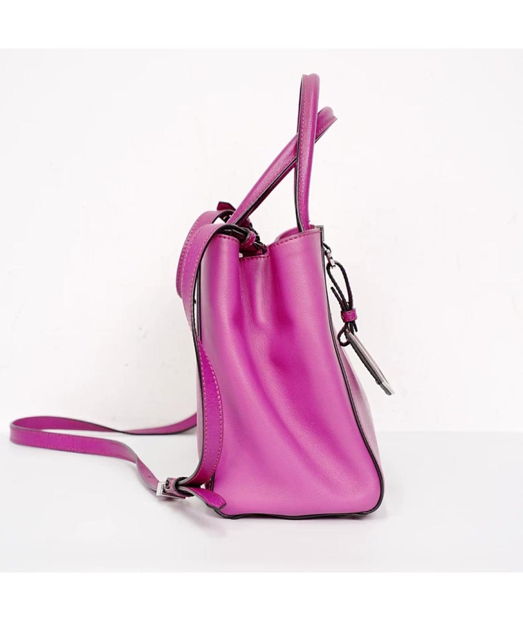 FENDI Фиолетовая кожаная сумка с короткими ручками, фото 3