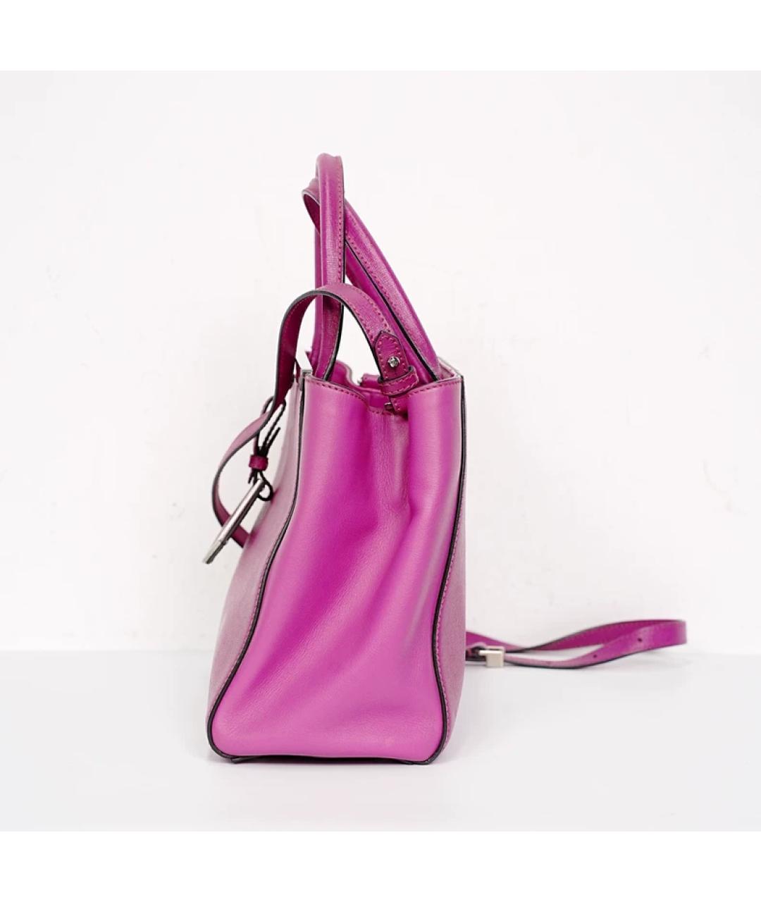 FENDI Фиолетовая кожаная сумка с короткими ручками, фото 4