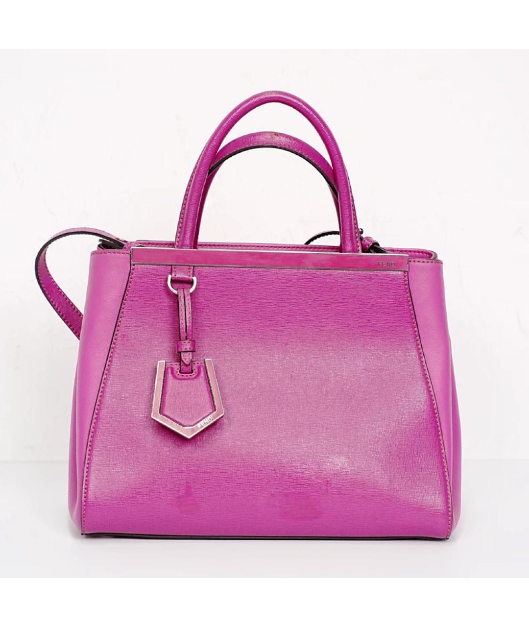 FENDI Фиолетовая кожаная сумка с короткими ручками, фото 10