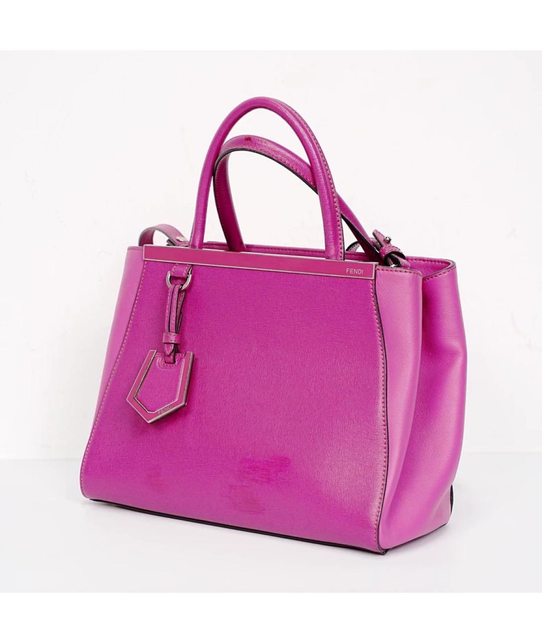 FENDI Фиолетовая кожаная сумка с короткими ручками, фото 2