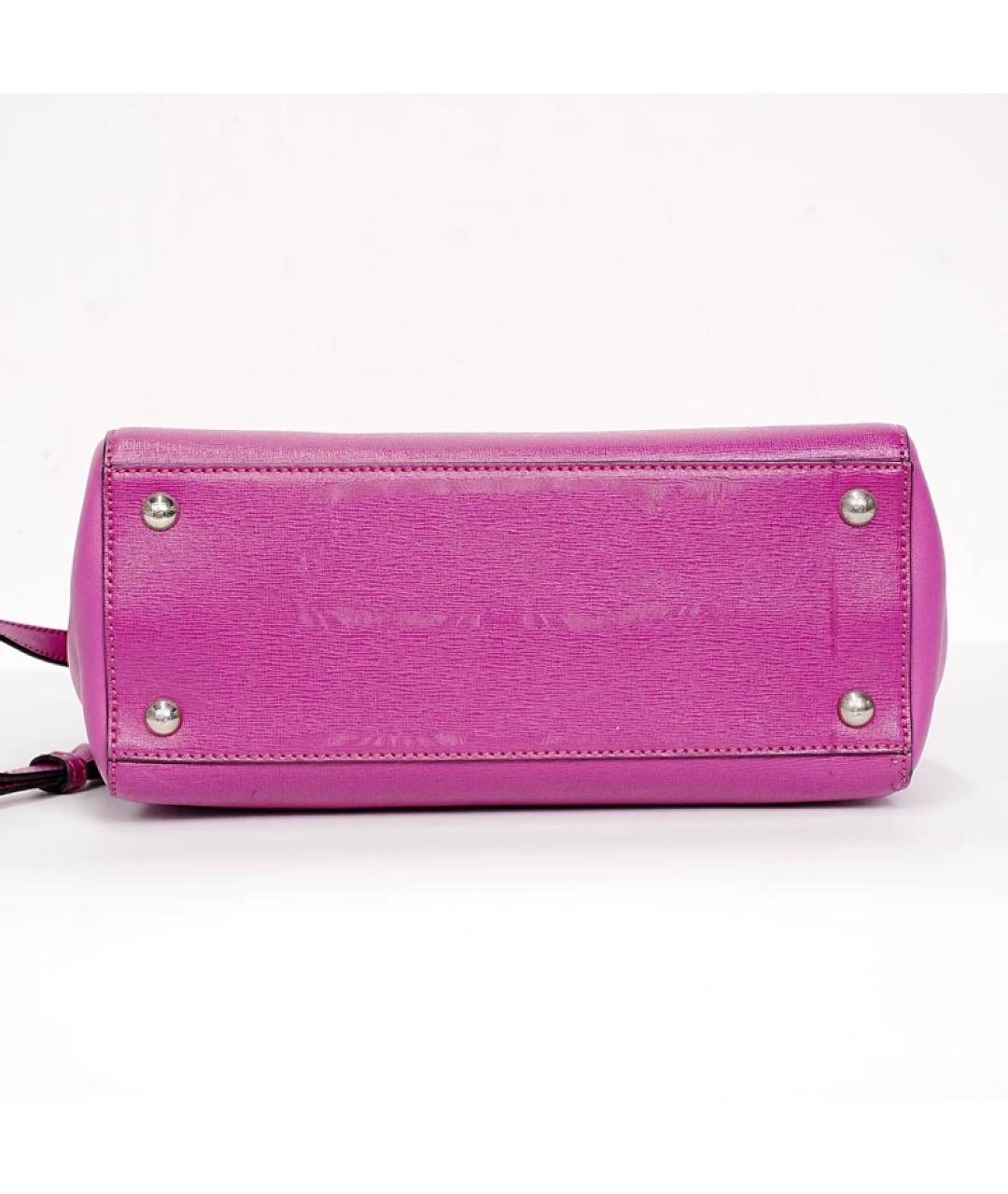 FENDI Фиолетовая кожаная сумка с короткими ручками, фото 7