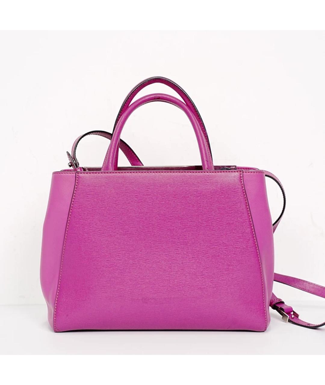 FENDI Фиолетовая кожаная сумка с короткими ручками, фото 5