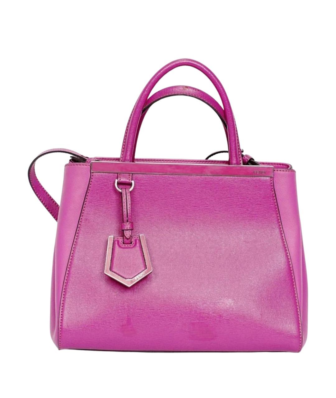 FENDI Фиолетовая кожаная сумка с короткими ручками, фото 1