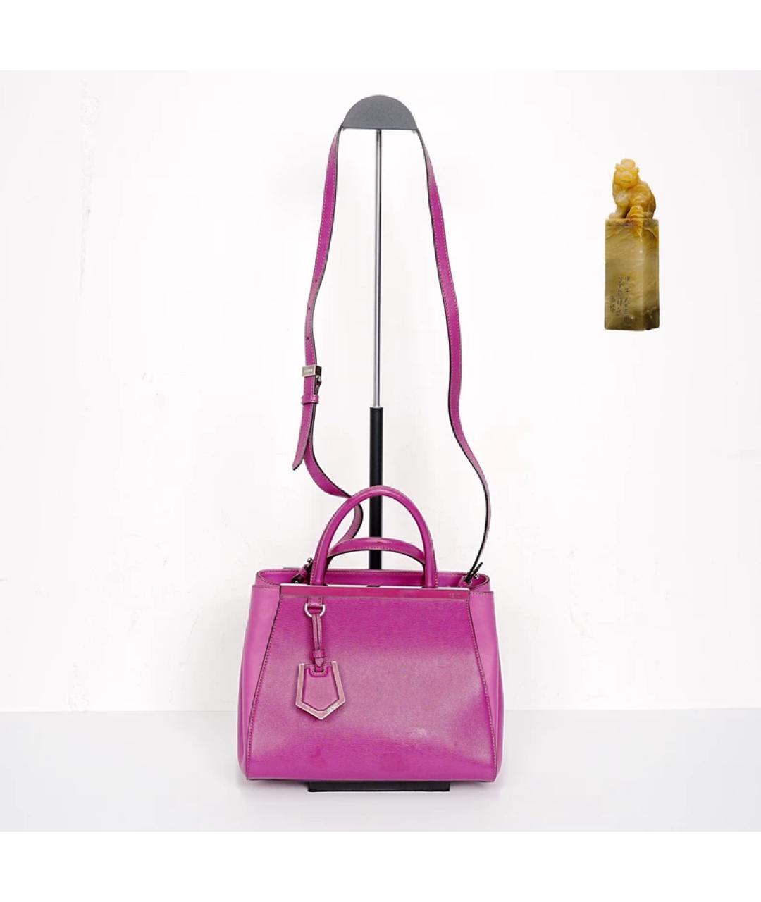 FENDI Фиолетовая кожаная сумка с короткими ручками, фото 9