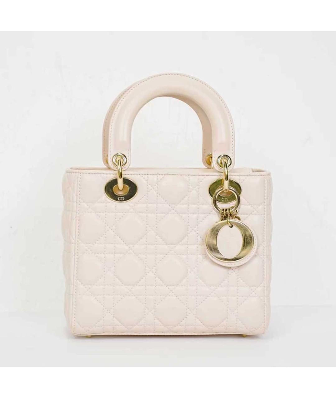 CHRISTIAN DIOR Розовая кожаная сумка с короткими ручками, фото 9