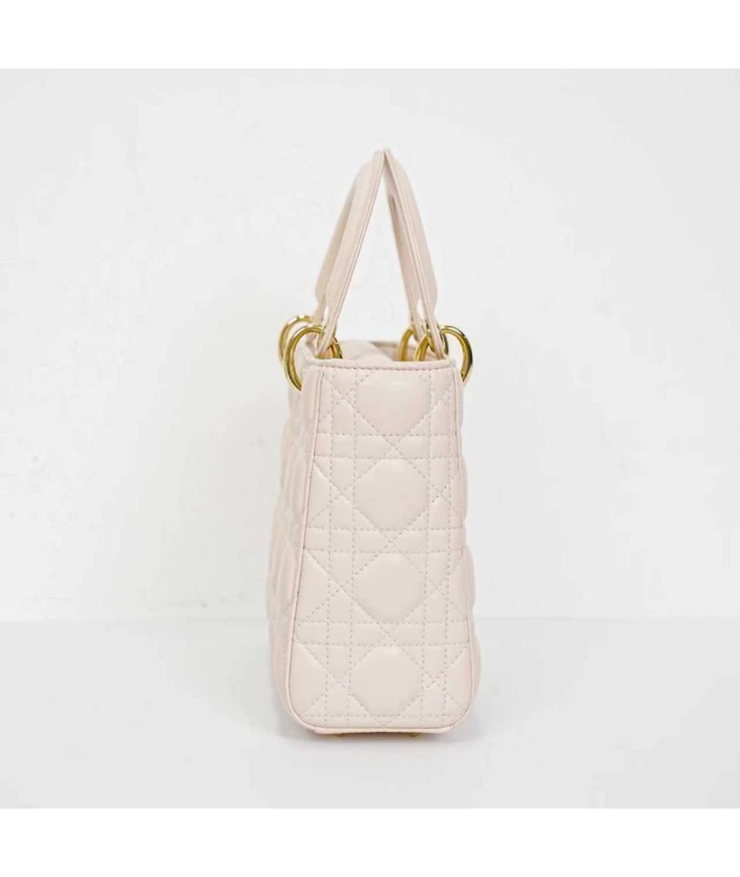 CHRISTIAN DIOR Розовая кожаная сумка с короткими ручками, фото 5