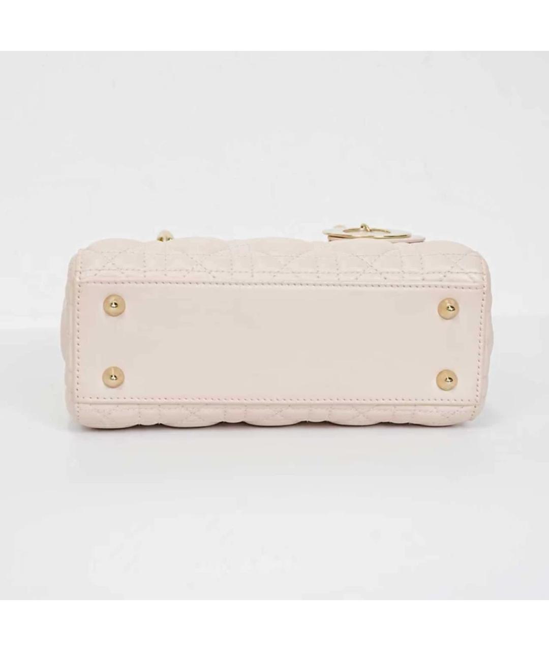 CHRISTIAN DIOR Розовая кожаная сумка с короткими ручками, фото 7