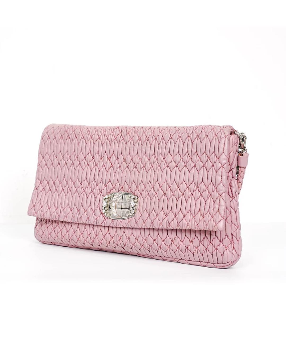MIU MIU Розовая кожаная сумка через плечо, фото 2