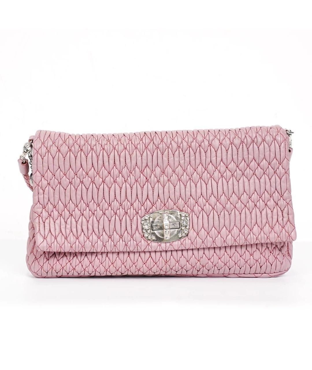 MIU MIU Розовая кожаная сумка через плечо, фото 10