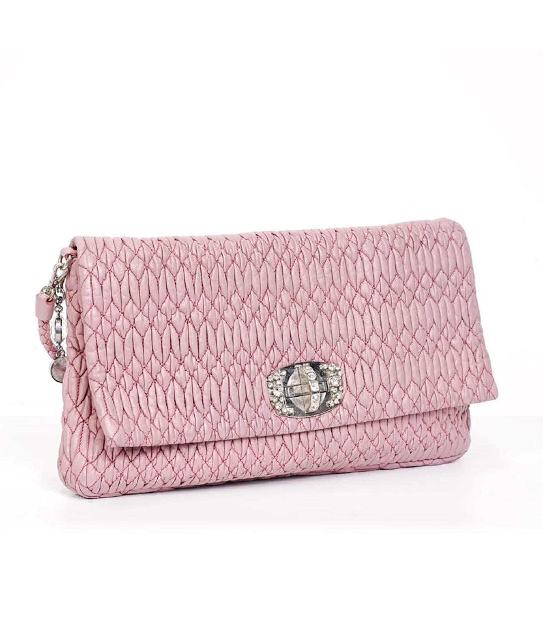 MIU MIU Розовая кожаная сумка через плечо, фото 3