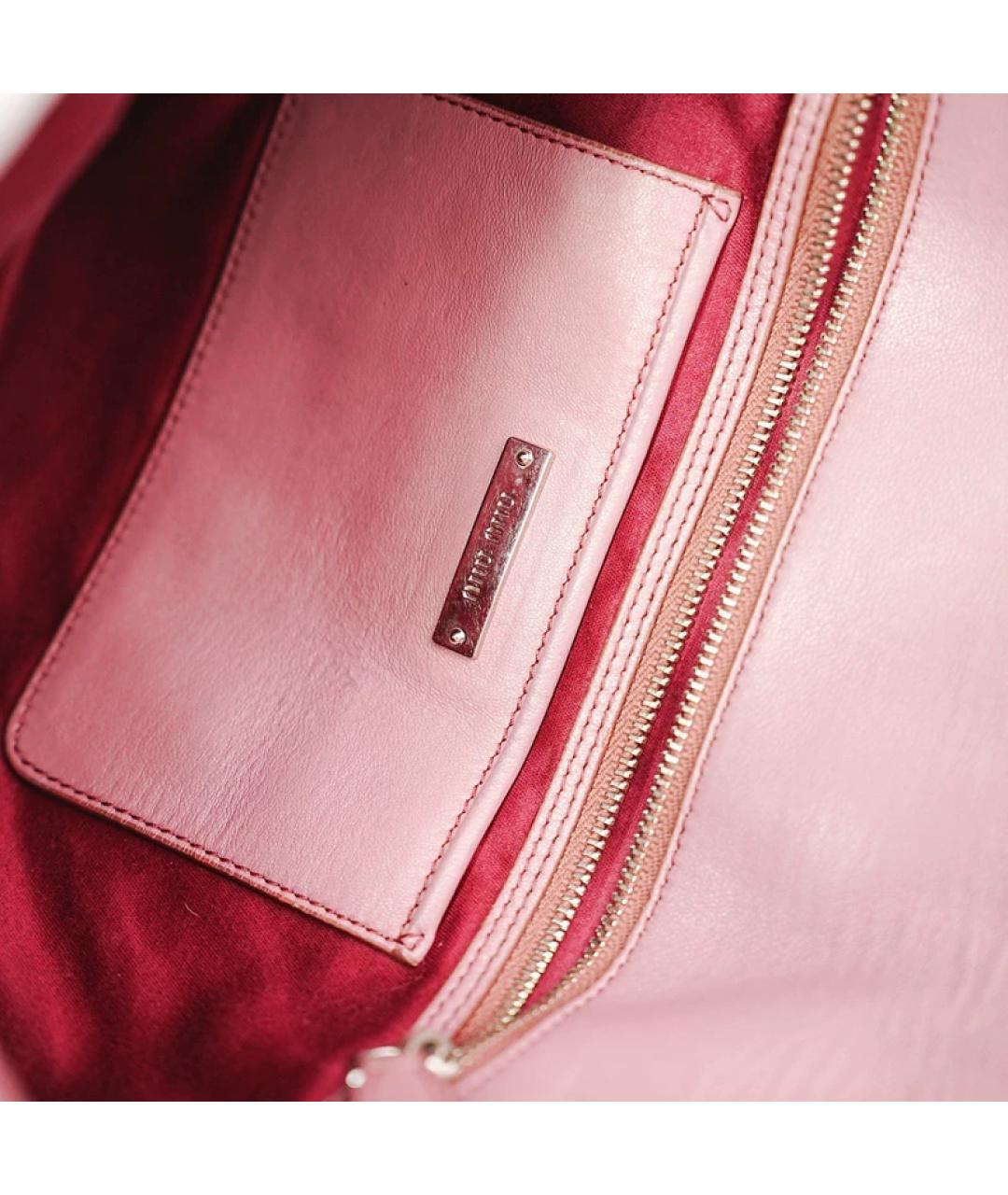 MIU MIU Розовая кожаная сумка через плечо, фото 8