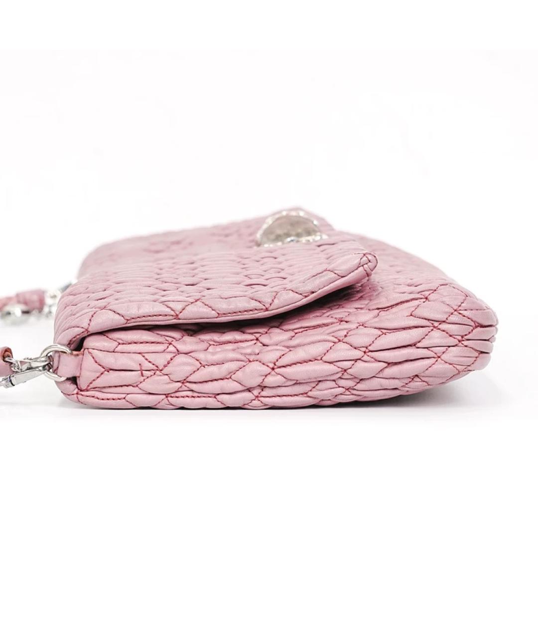 MIU MIU Розовая кожаная сумка через плечо, фото 4