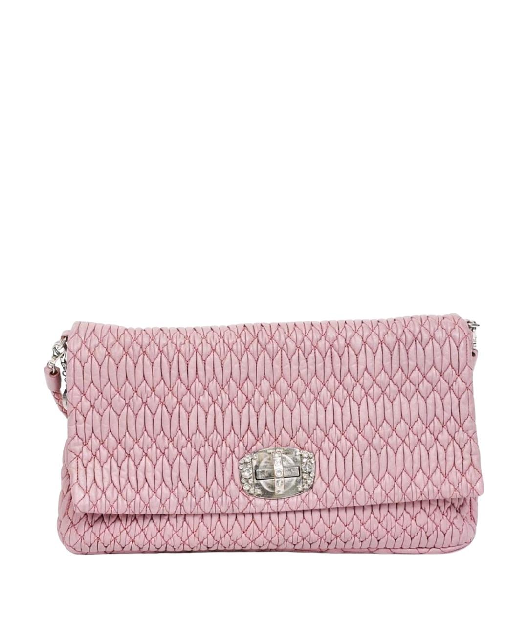 MIU MIU Розовая кожаная сумка через плечо, фото 1