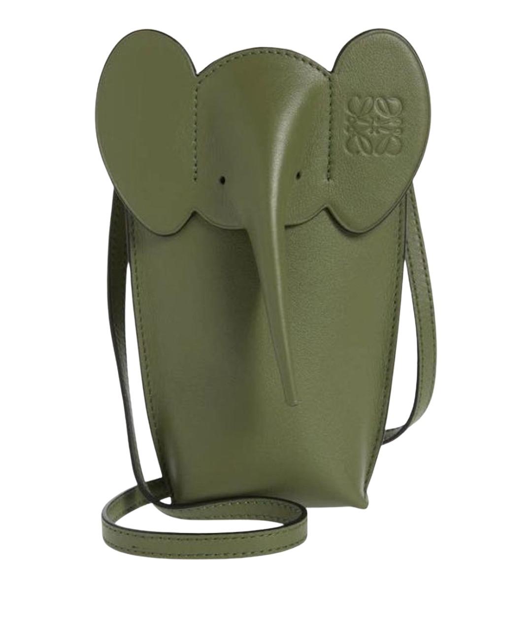 LOEWE Хаки кожаная сумка через плечо, фото 1