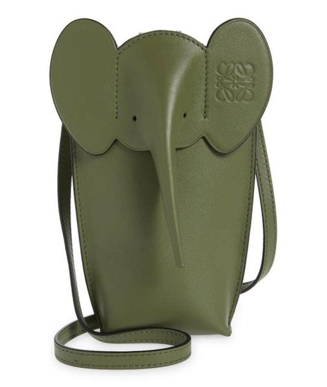 LOEWE Хаки кожаная сумка через плечо, фото 6