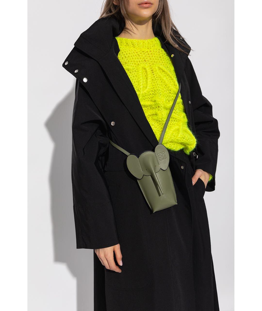 LOEWE Хаки кожаная сумка через плечо, фото 5