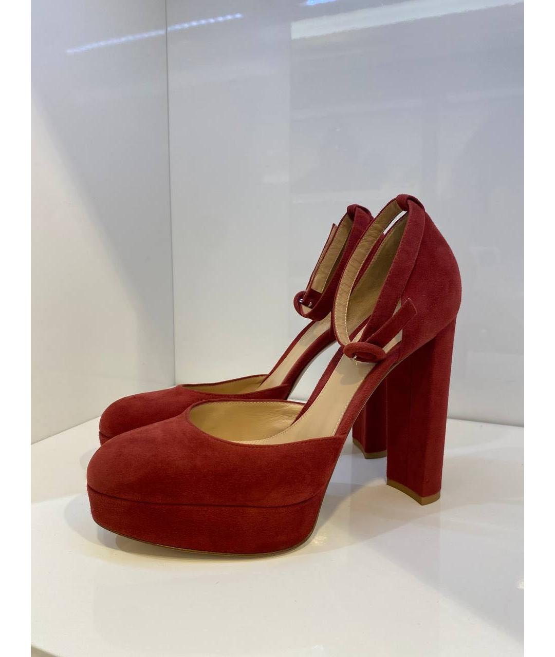 GIANVITO ROSSI Красные замшевые туфли, фото 4