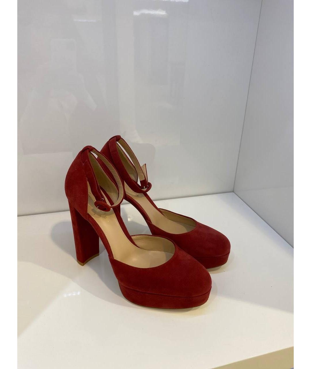 GIANVITO ROSSI Красные замшевые туфли, фото 2