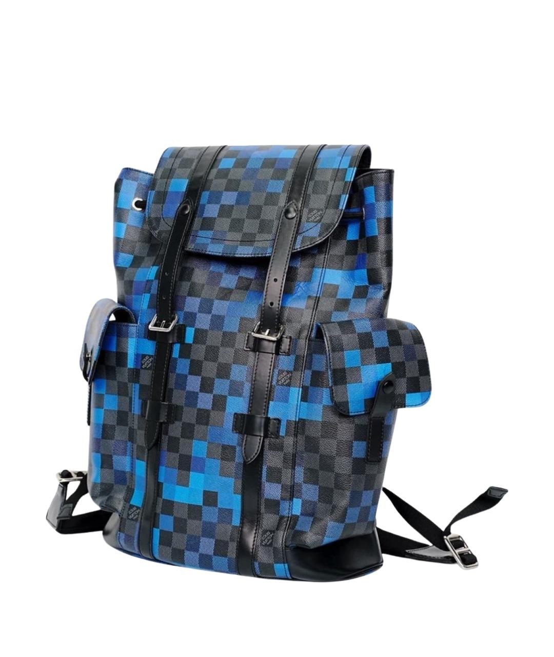 LOUIS VUITTON Темно-синий кожаный рюкзак, фото 1