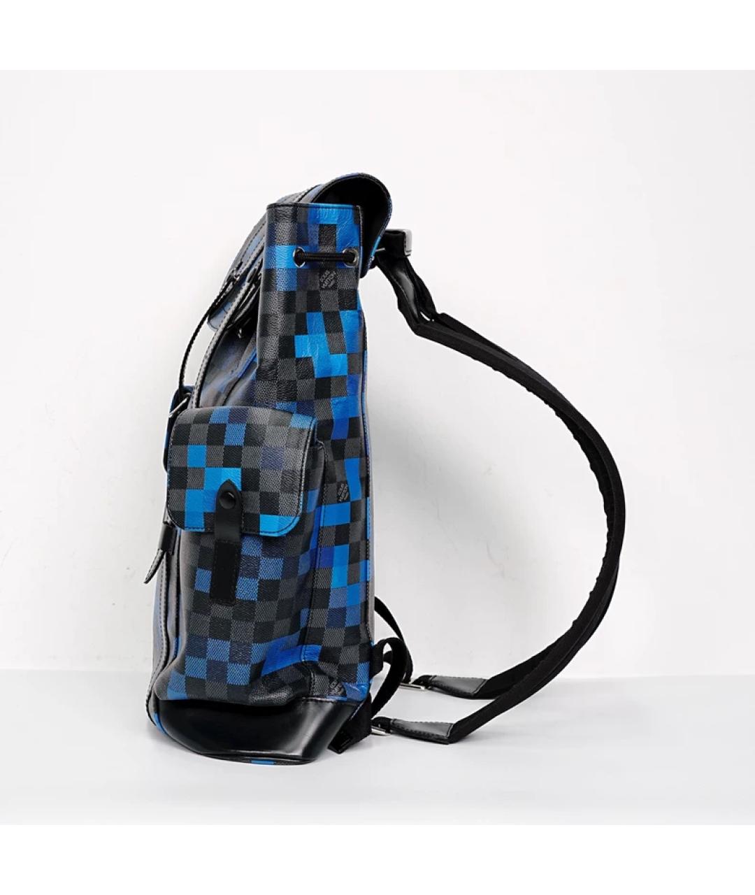 LOUIS VUITTON Темно-синий кожаный рюкзак, фото 5