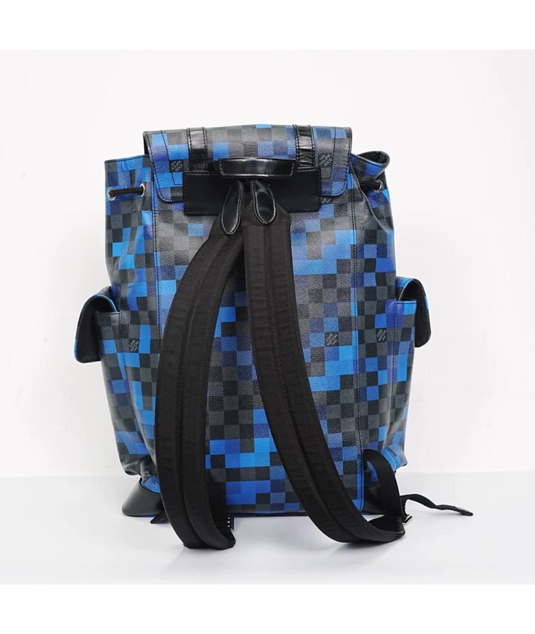 LOUIS VUITTON Темно-синий кожаный рюкзак, фото 4