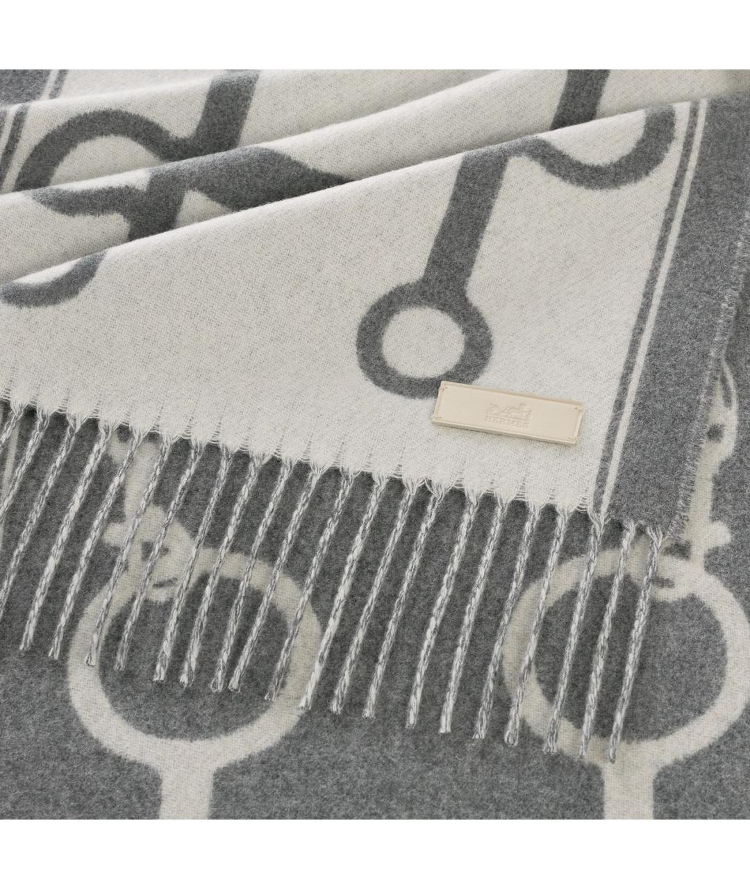 HERMES Антрацитовый кашемировый шарф, фото 2