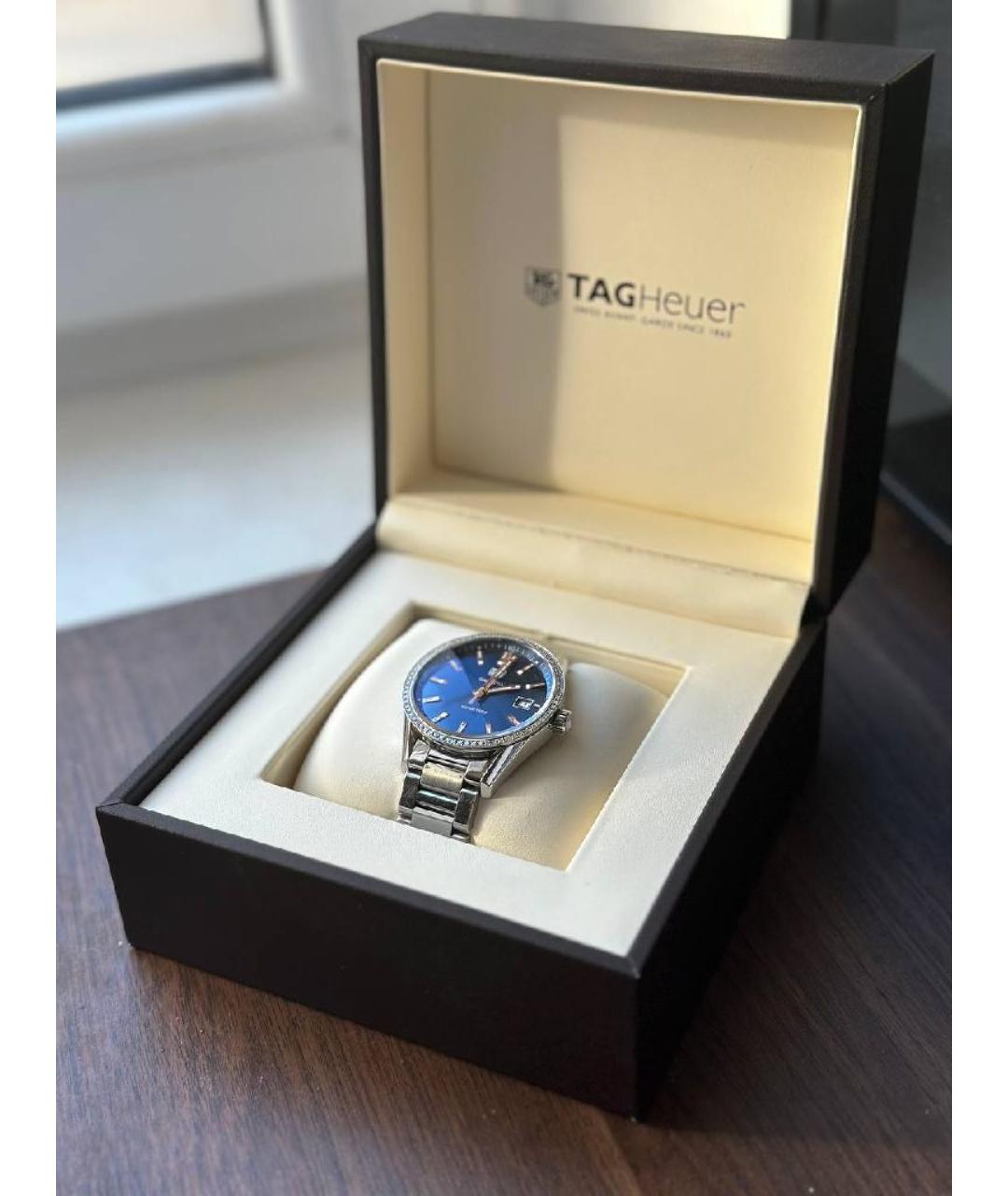 TAG HEUER Темно-синие металлические часы, фото 4