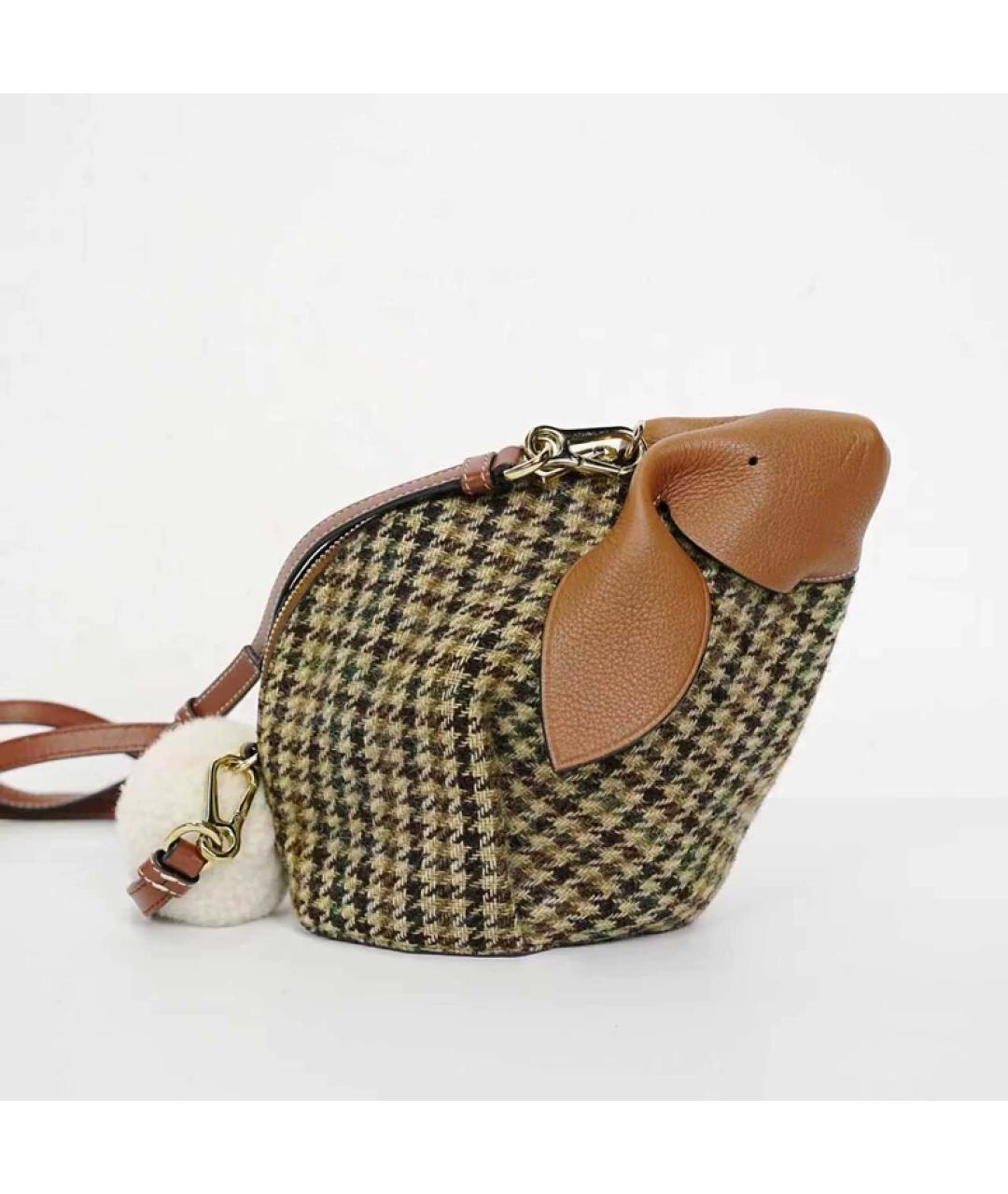 LOEWE Коричневая кожаная сумка через плечо, фото 6