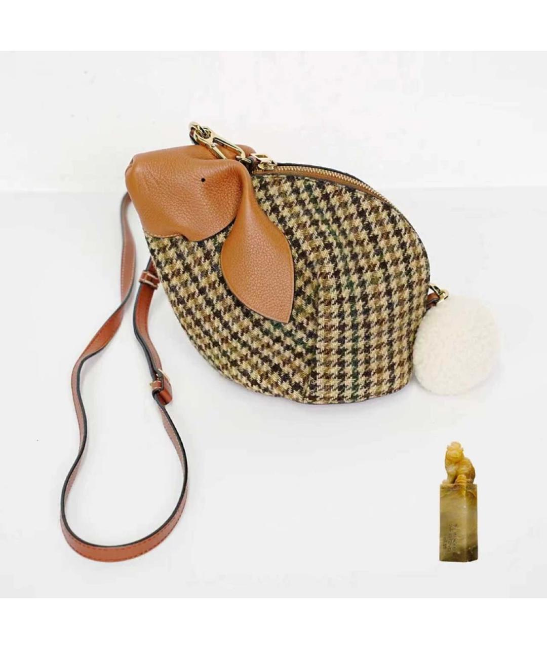 LOEWE Коричневая кожаная сумка через плечо, фото 9