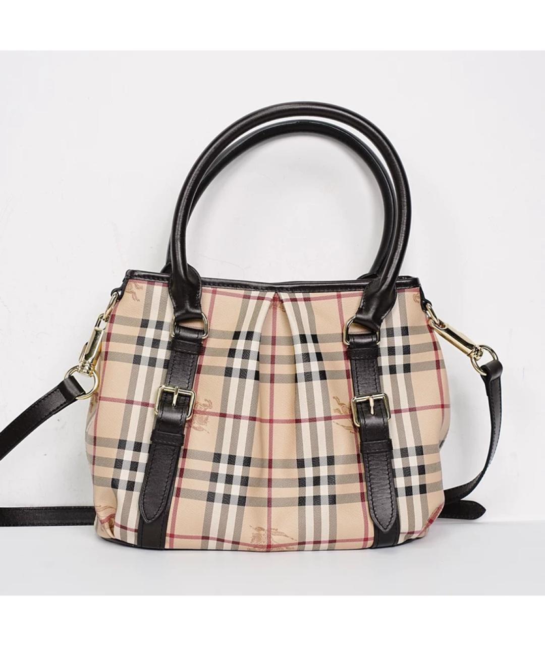 BURBERRY Бежевая тканевая сумка с короткими ручками, фото 10