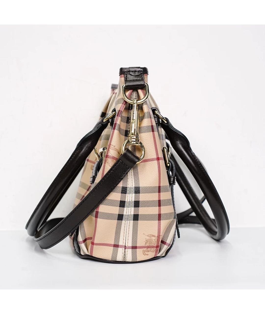 BURBERRY Бежевая тканевая сумка с короткими ручками, фото 7