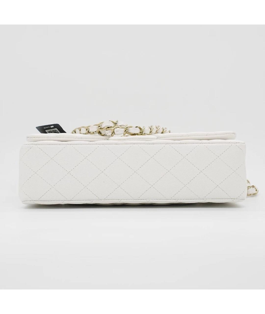 CHANEL Белая кожаная сумка с короткими ручками, фото 6