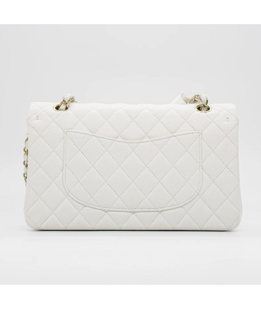 CHANEL Белая кожаная сумка с короткими ручками, фото 4