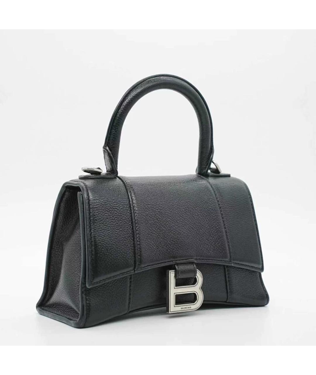 BALENCIAGA Черная кожаная сумка с короткими ручками, фото 4