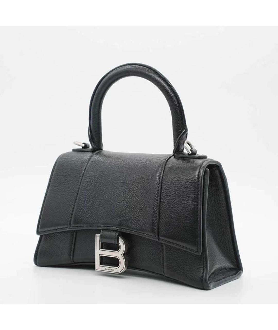 BALENCIAGA Черная кожаная сумка с короткими ручками, фото 2