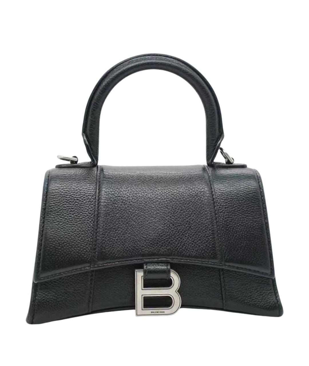 BALENCIAGA Черная кожаная сумка с короткими ручками, фото 1