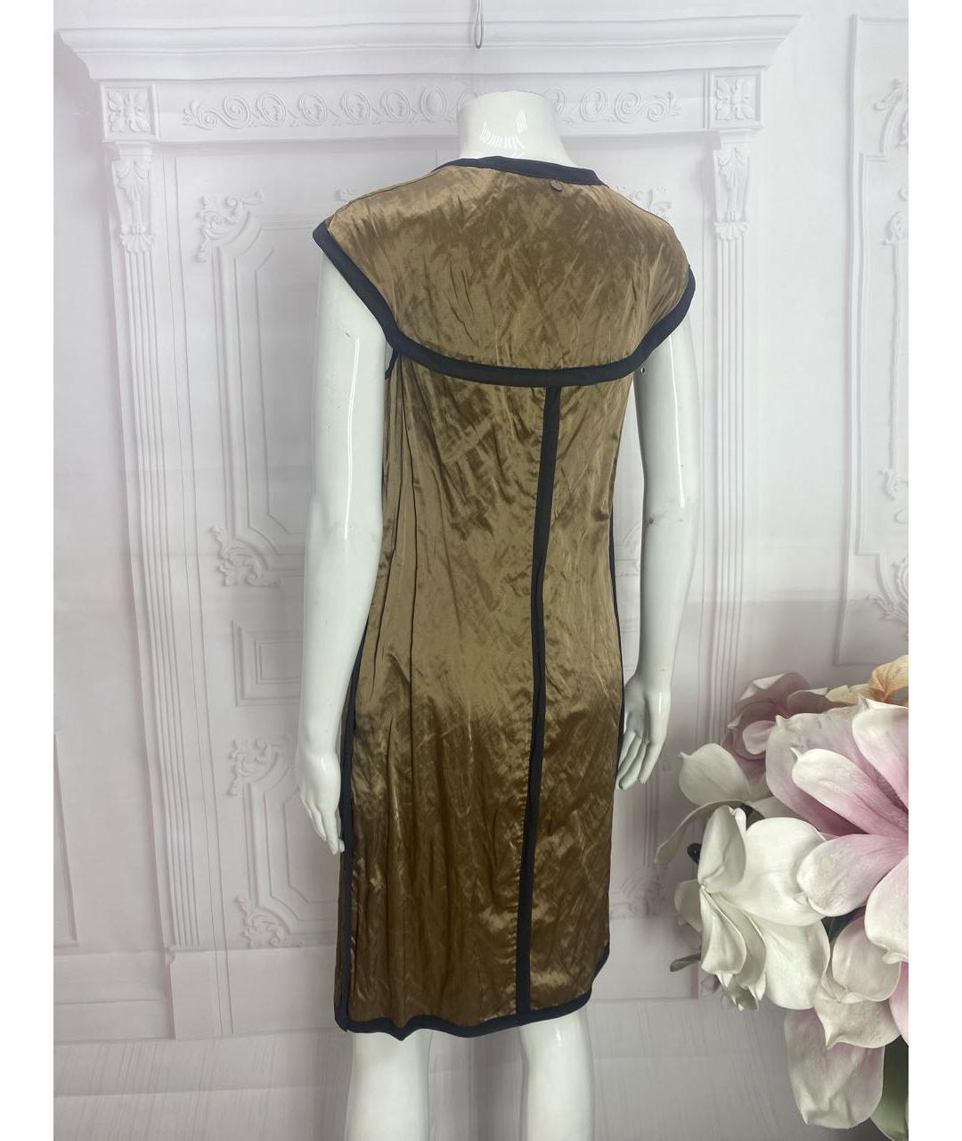 LIVIANA CONTI Золотое полиэстеровое платье, фото 7