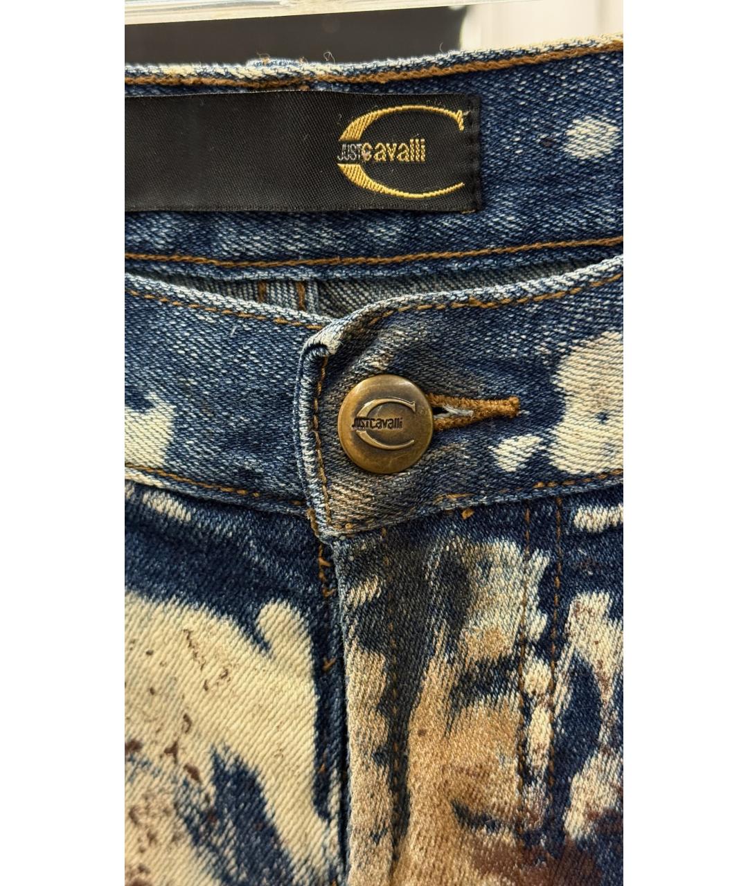 JUST CAVALLI Синие прямые джинсы, фото 3
