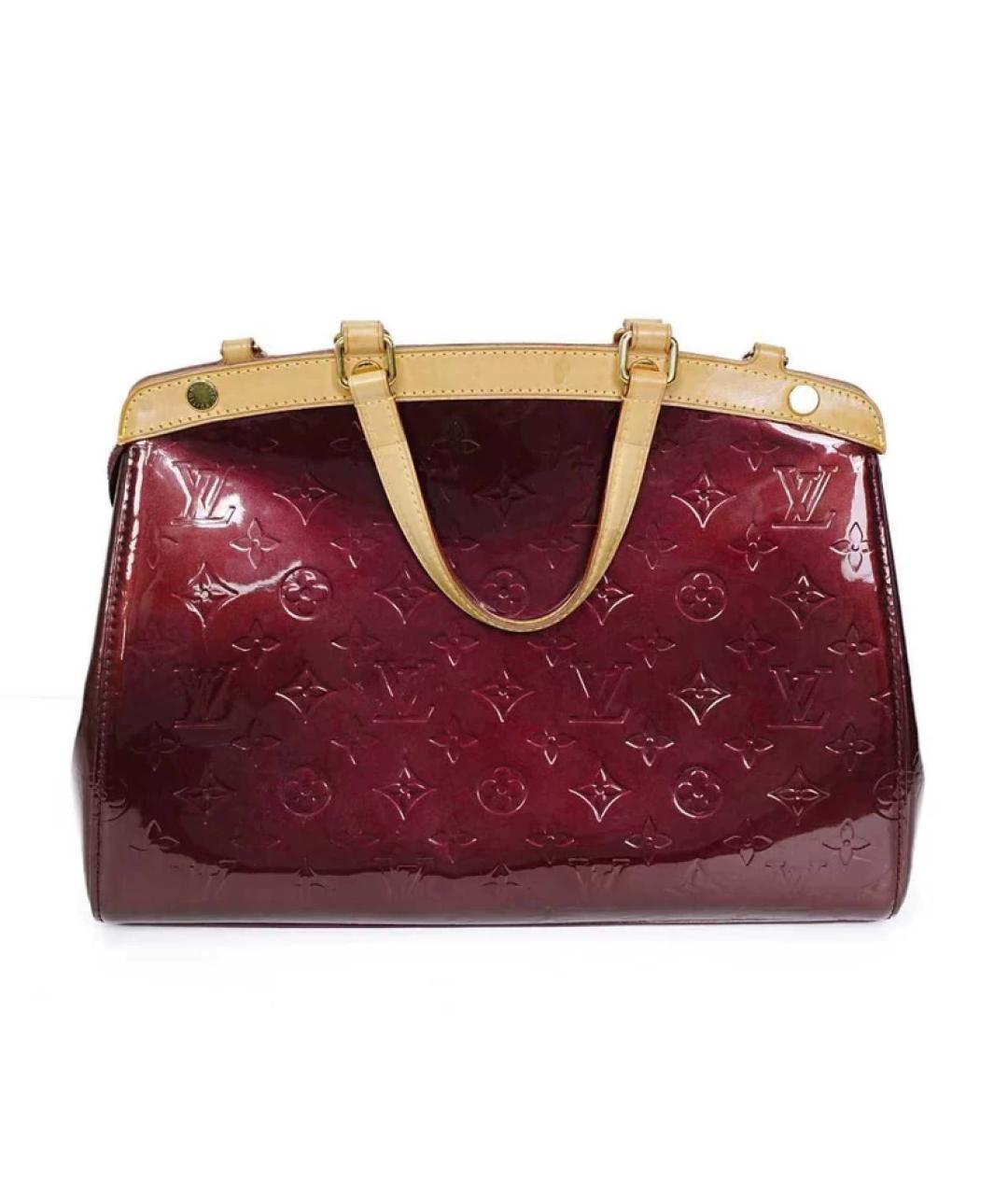 LOUIS VUITTON Бордовая сумка с короткими ручками из лакированной кожи, фото 10